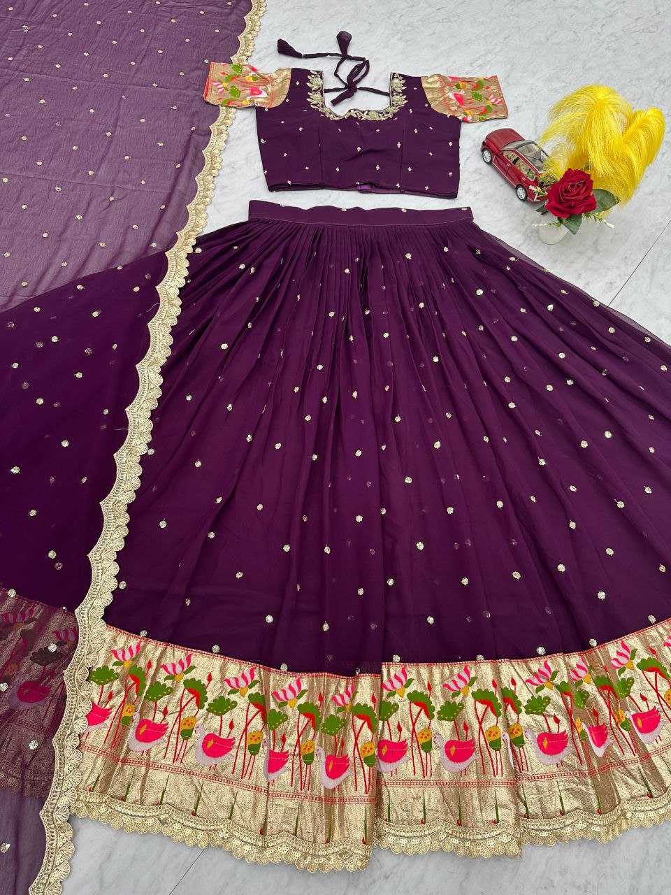 Special Lehenga Choli Set | Embroidered Georgette with Dupatta | Fully Stitched