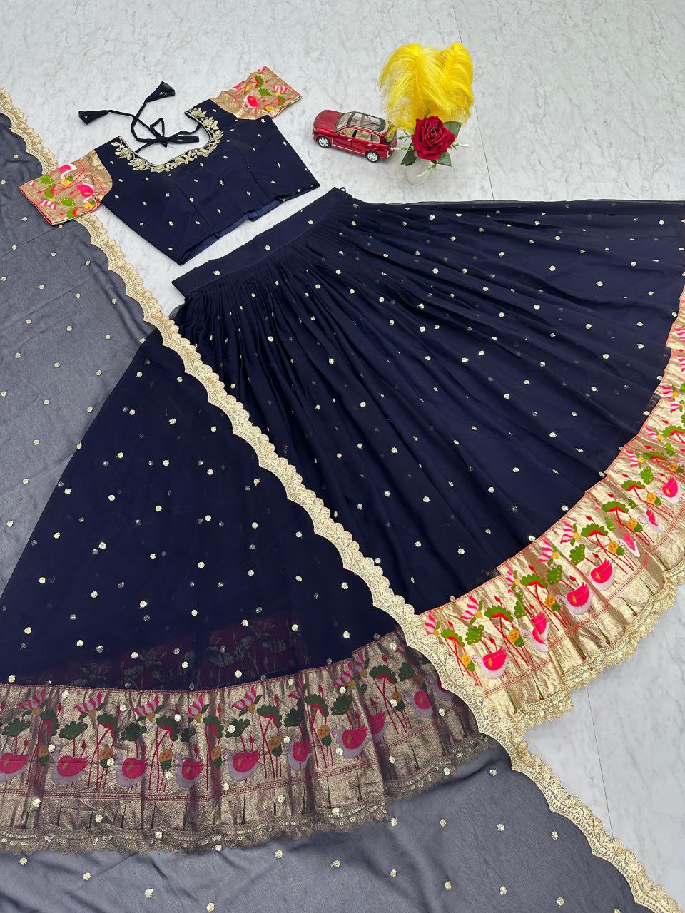 Special Lehenga Choli Set | Embroidered Georgette with Dupatta | Fully Stitched