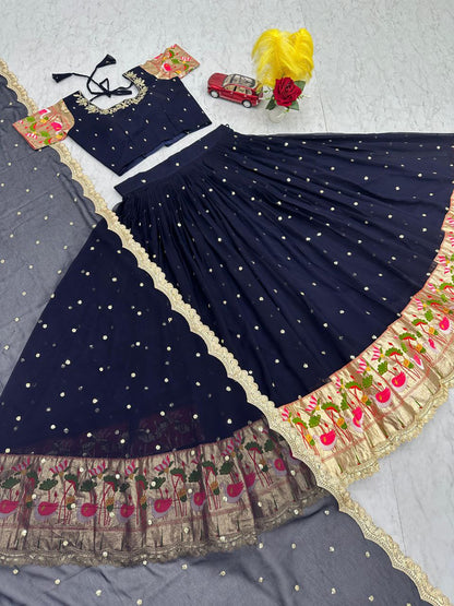 Special Lehenga Choli Set | Embroidered Georgette with Dupatta | Fully Stitched