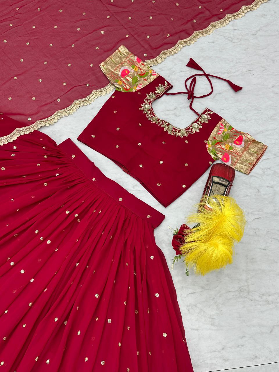 Special Lehenga Choli Set | Embroidered Georgette with Dupatta | Fully Stitched