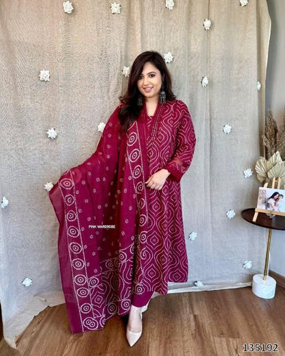 Summer Special Cotton Kurti Pant Dupatta Set