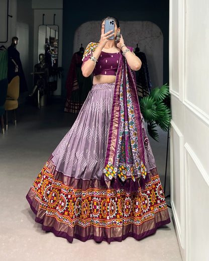 Festive Season Special Tasar Silk Navratri Lehenga Choli Set