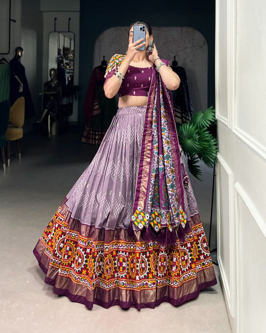 Festive Season Special Tasar Silk Navratri Lehenga Choli Set