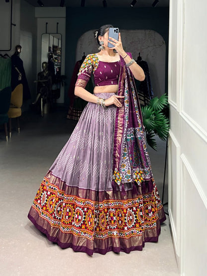 Festive Season Special Tasar Silk Navratri Lehenga Choli Set