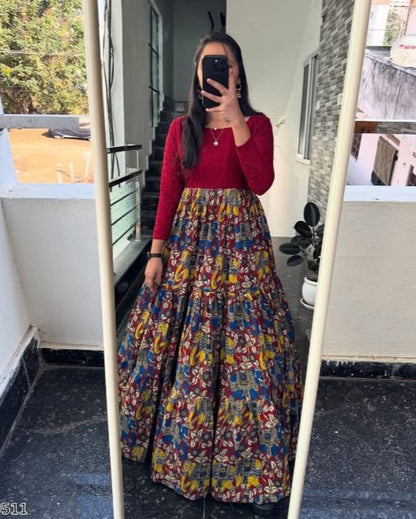 Traditional Wear Anarkali – Kalamkari Elegance