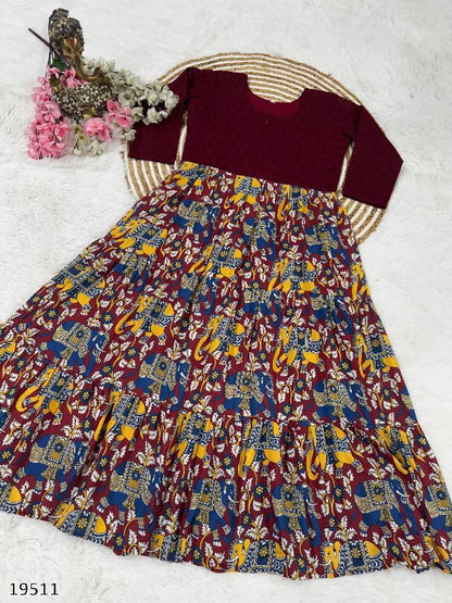 Traditional Wear Anarkali – Kalamkari Elegance