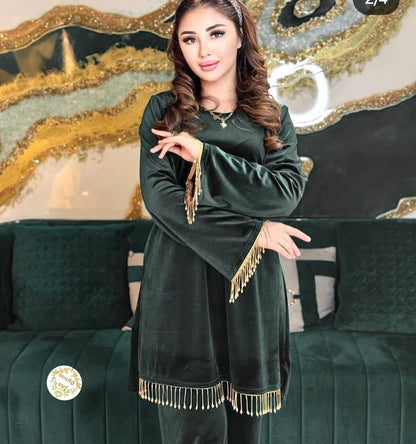 NEW ARTICLE LACE CORD SET FOR WOMEN WITH SUPERSOFT VELVET FABRIC