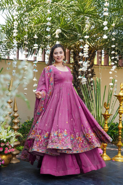 Women’s Crunchy Silk Embroidered Top Sharara Dupatta Set | 3-Piece Fully Stitched Party & wedding Wear with Heavy Sequin Work