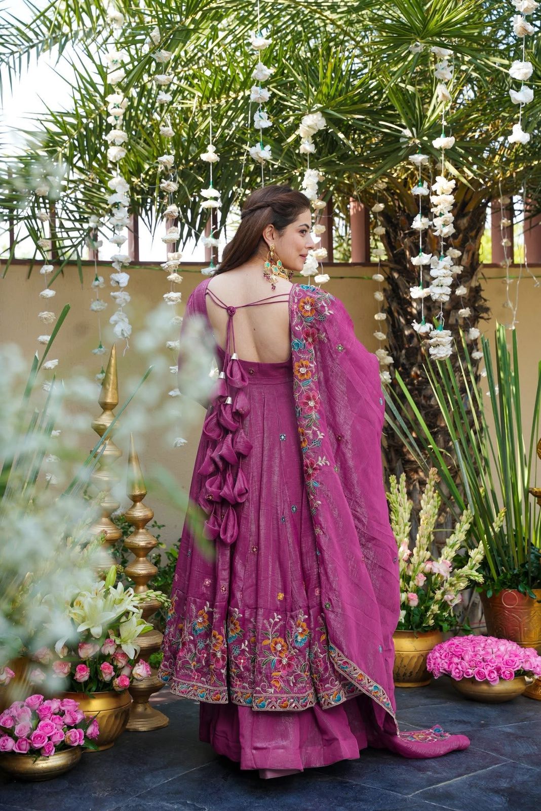 Women’s Crunchy Silk Embroidered Top Sharara Dupatta Set | 3-Piece Fully Stitched Party & wedding Wear with Heavy Sequin Work