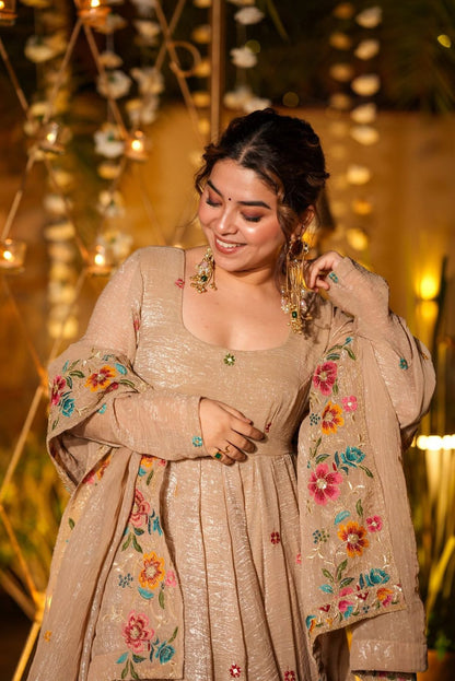 Women’s Crunchy Silk Embroidered Top Sharara Dupatta Set | 3-Piece Fully Stitched Party & wedding Wear with Heavy Sequin Work