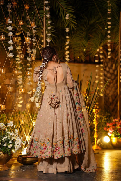 Women’s Crunchy Silk Embroidered Top Sharara Dupatta Set | 3-Piece Fully Stitched Party & wedding Wear with Heavy Sequin Work