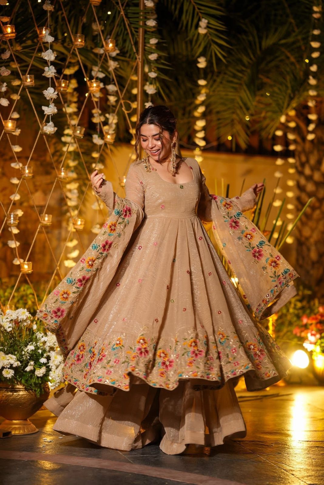 Women’s Crunchy Silk Embroidered Top Sharara Dupatta Set | 3-Piece Fully Stitched Party & wedding Wear with Heavy Sequin Work