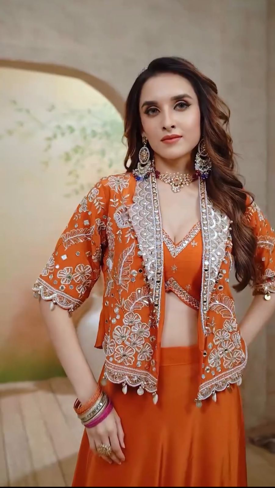 Trending Party Wear Lehenga Set with Embroidered Koti