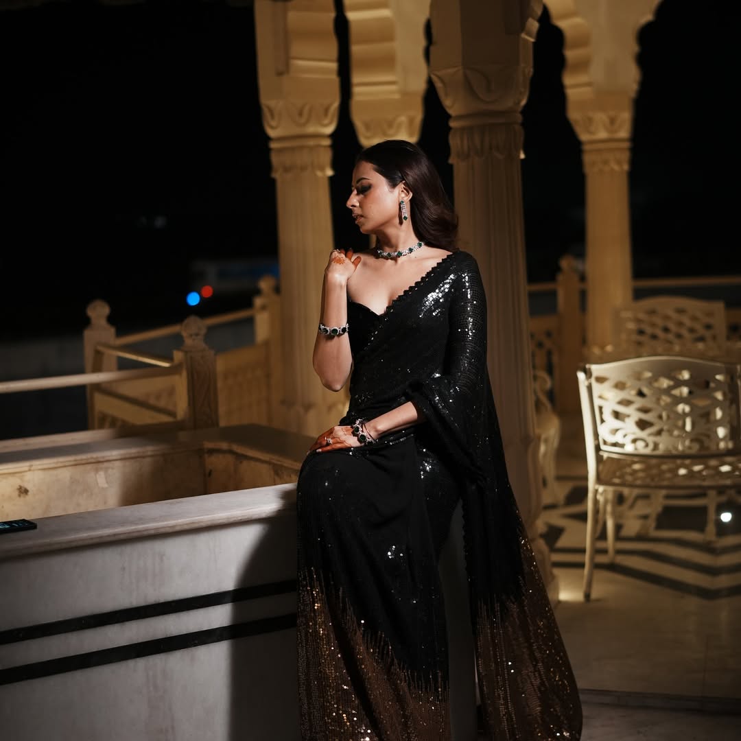 Premium Georgette Sequin Embroidered Saree – Elegant Party & Festive Wear