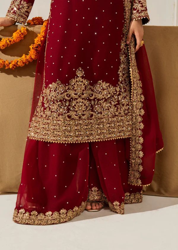 Premium Viscose Velvet Embroidered Suit Set – Top, Plazo & Dupatta