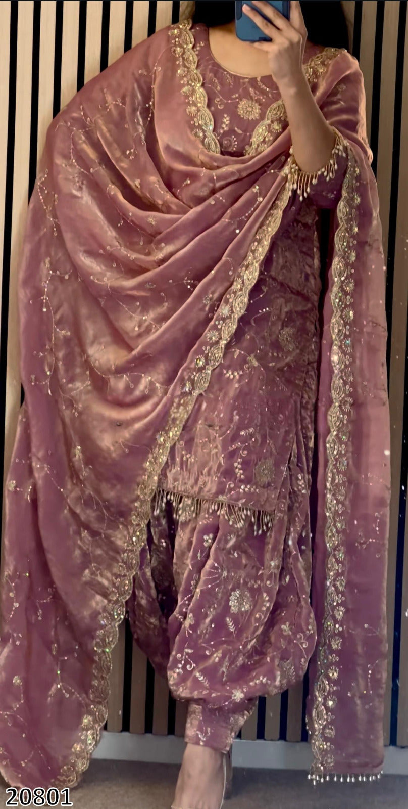 Premium Frendy Silk Patiala Suit Set with Heavy Sequin Embroidery – Fully Stitched Festive & Wedding Wear for Women