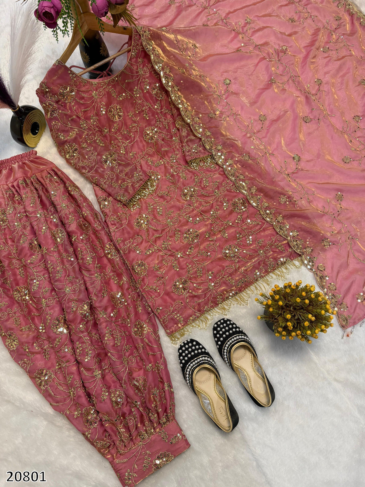 Premium Frendy Silk Patiala Suit Set with Heavy Sequin Embroidery – Fully Stitched Festive & Wedding Wear for Women