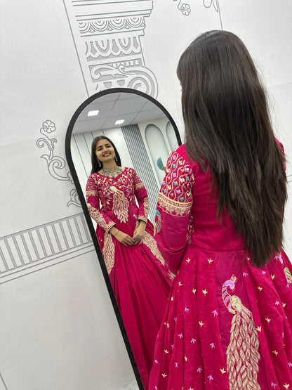 Premium Pure Vichitra Crop Top Lehenga Set with Embroidered Shrug | Festival & Wedding Wear