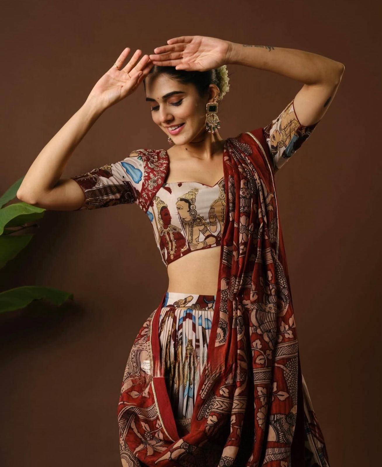 Kalamkari Cotton Lehenga Choli Set with Dupatta | Fully Stitched Ethnic Wear for Women