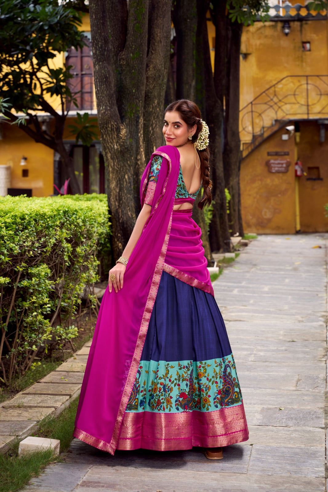 KRISHIKA Aastha Silk Lehenga Choli with Zari Weaving & Georgette Dupatta | Fully Stitched Wedding Wear