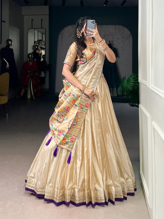 Premium Aastha Silk Lehenga Choli Set – Zari Weaving Work | Festive Wear | Fully Stitched