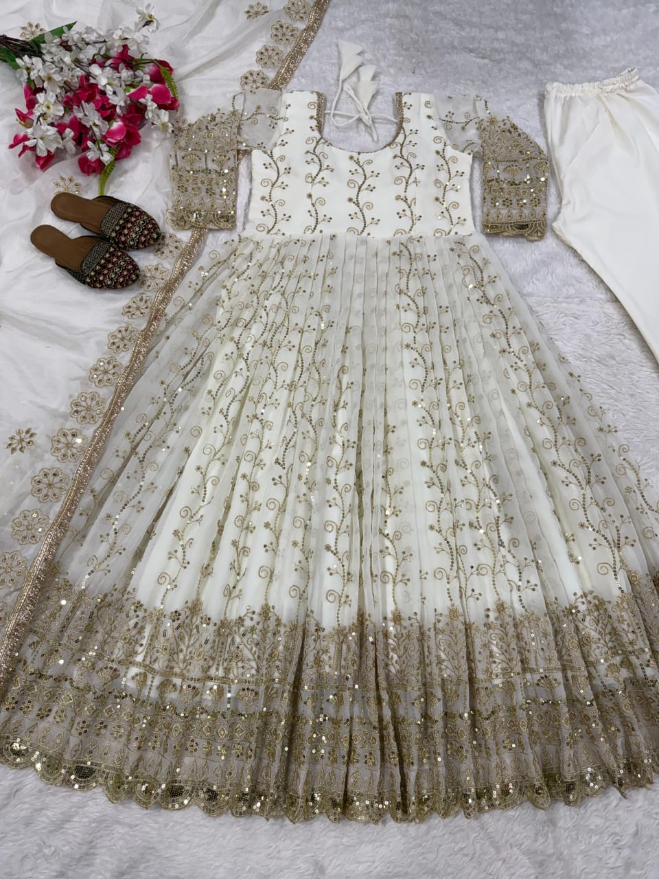 Designer Anarkali Suit for Women | Faux Blooming Georgette with Sequence & Embroidery Work