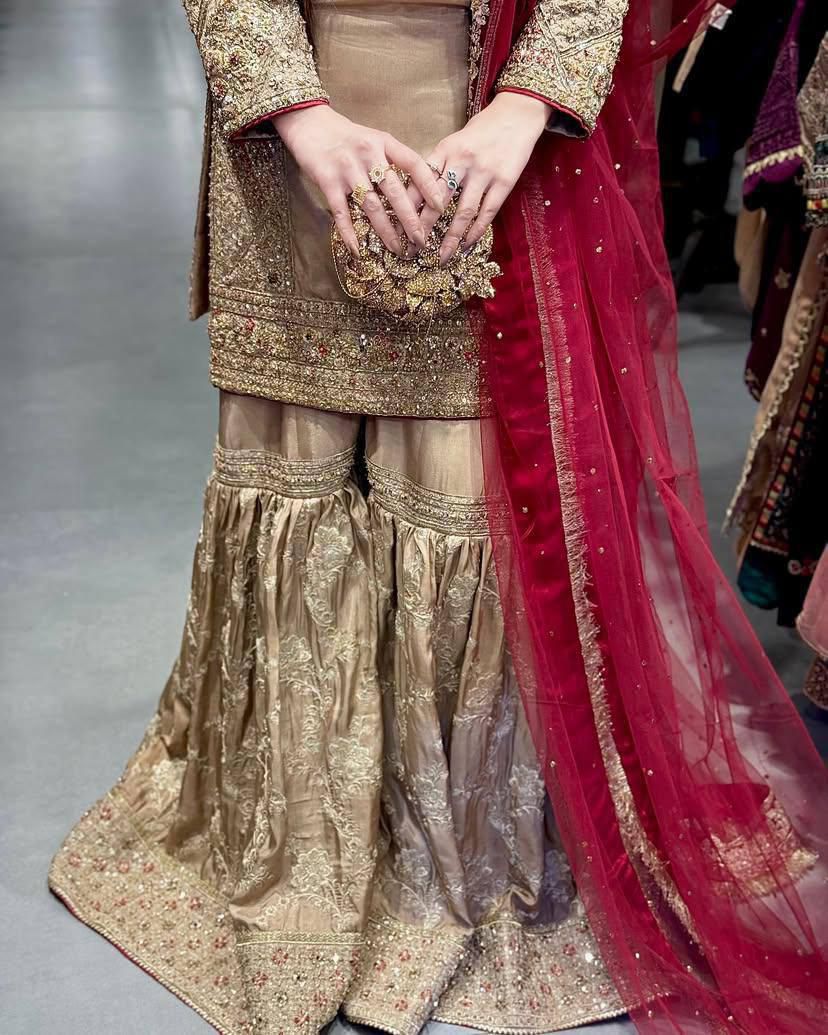 New Designer Chinon Silk Kurti Sharara Set with Sequins & Thread Embroidery and Georgette Dupatta (Fully Stitched)