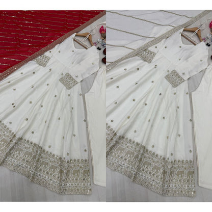 Designer Anarkali Gown Set with Dupatta & Bottom | Party Wear Ethnic Outfit | Fully Stitched