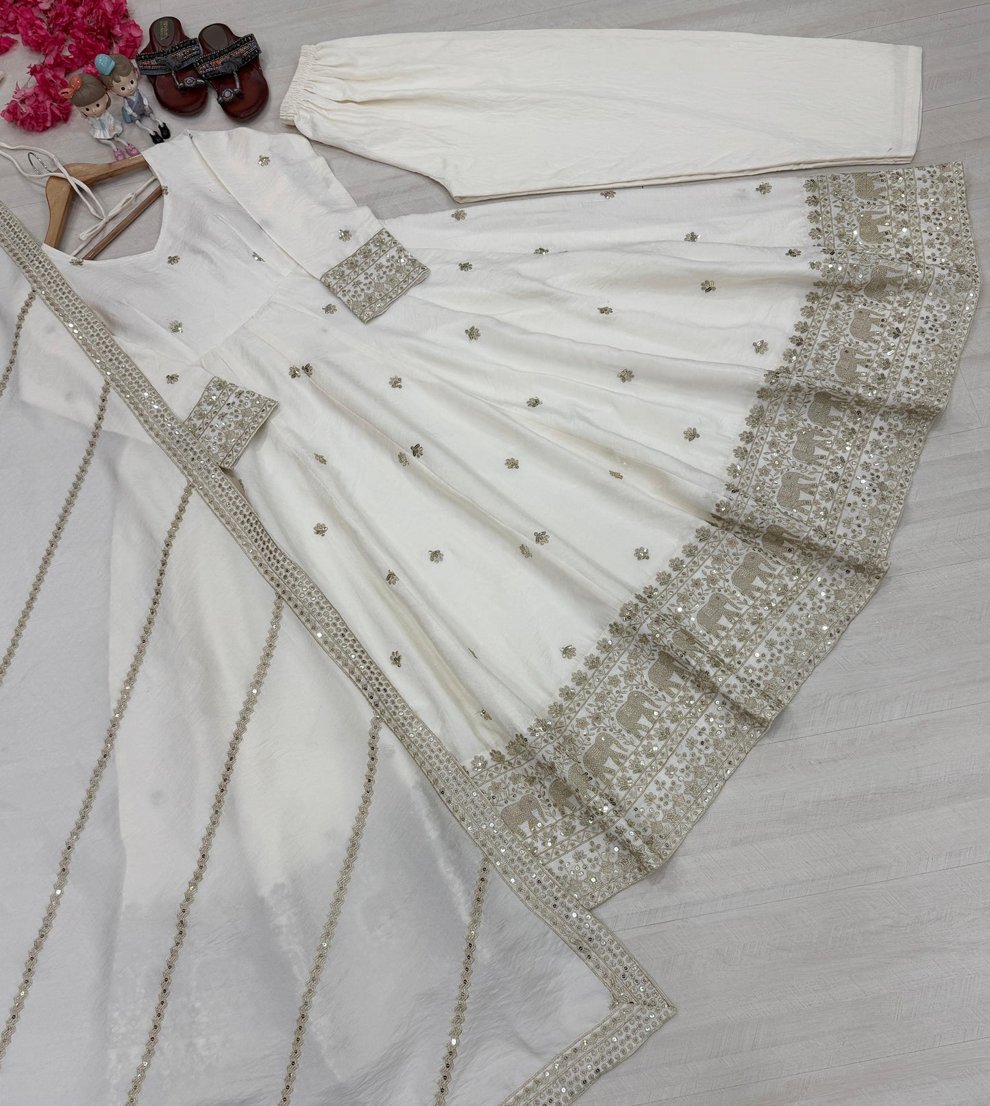 Designer Anarkali Gown Set with Dupatta & Bottom | Party Wear Ethnic Outfit | Fully Stitched