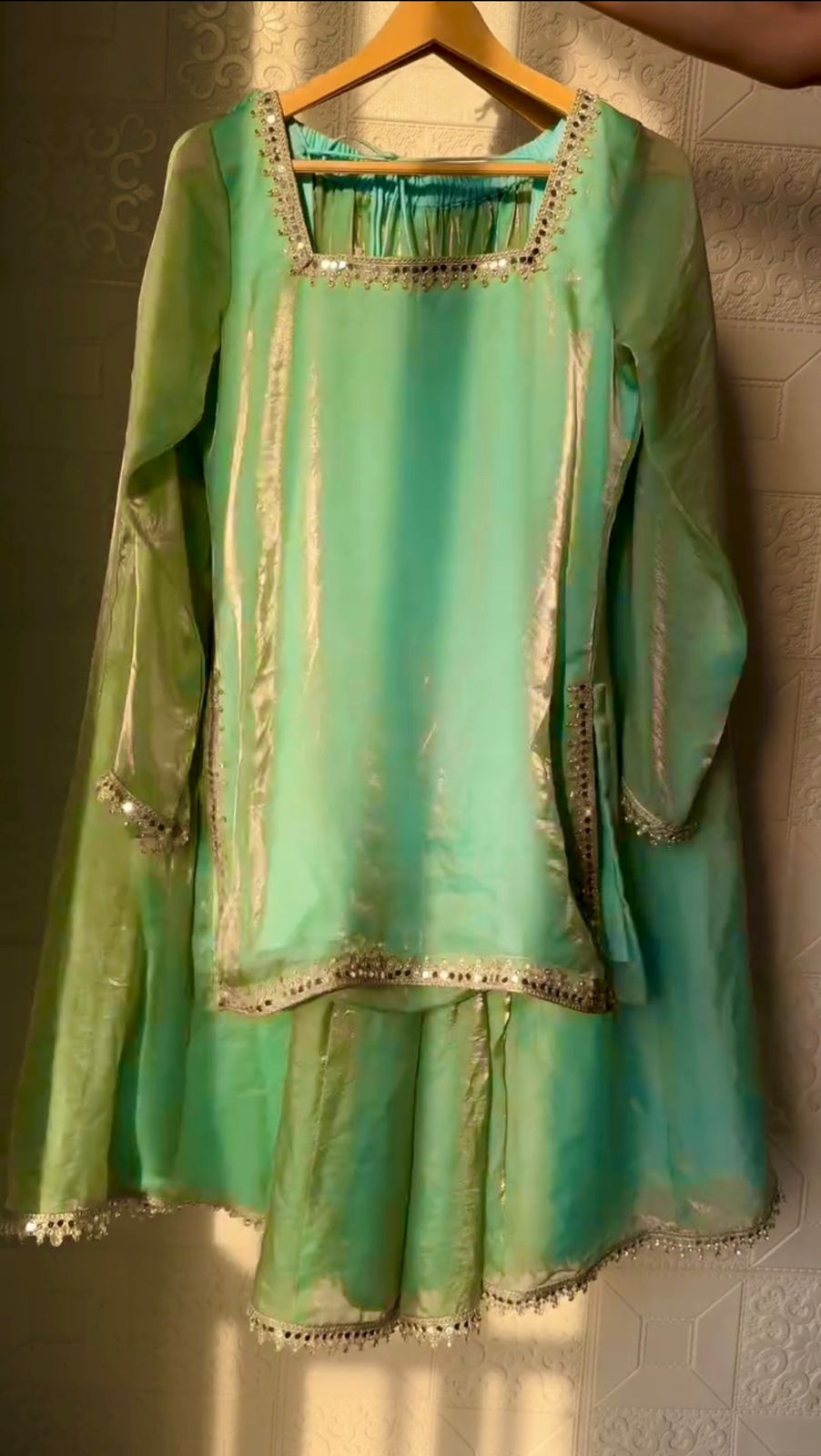 Designer Embroidery Coding Top Palazzo Dupatta Set | Heavy Fendy Silk Party Wear Ethnic Outfit