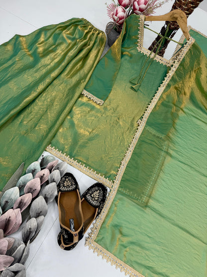 Designer Embroidery Coding Top Palazzo Dupatta Set | Heavy Fendy Silk Party Wear Ethnic Outfit