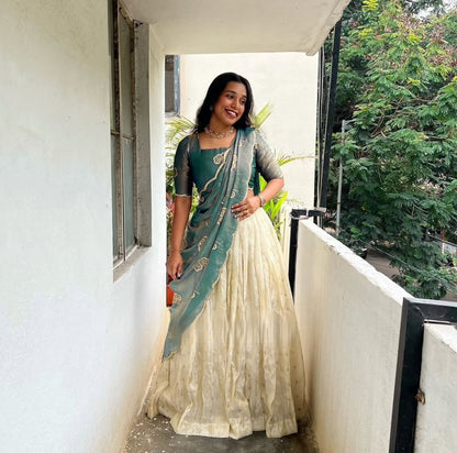 Pure Chinon Silk Embroidered Lehenga Choli Set with Heavy Sequins & Thread Work | Fully Stitched Festive & Wedding Wear with Designer Dupatta