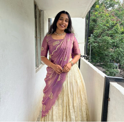 Pure Chinon Silk Embroidered Lehenga Choli Set with Heavy Sequins & Thread Work | Fully Stitched Festive & Wedding Wear with Designer Dupatta