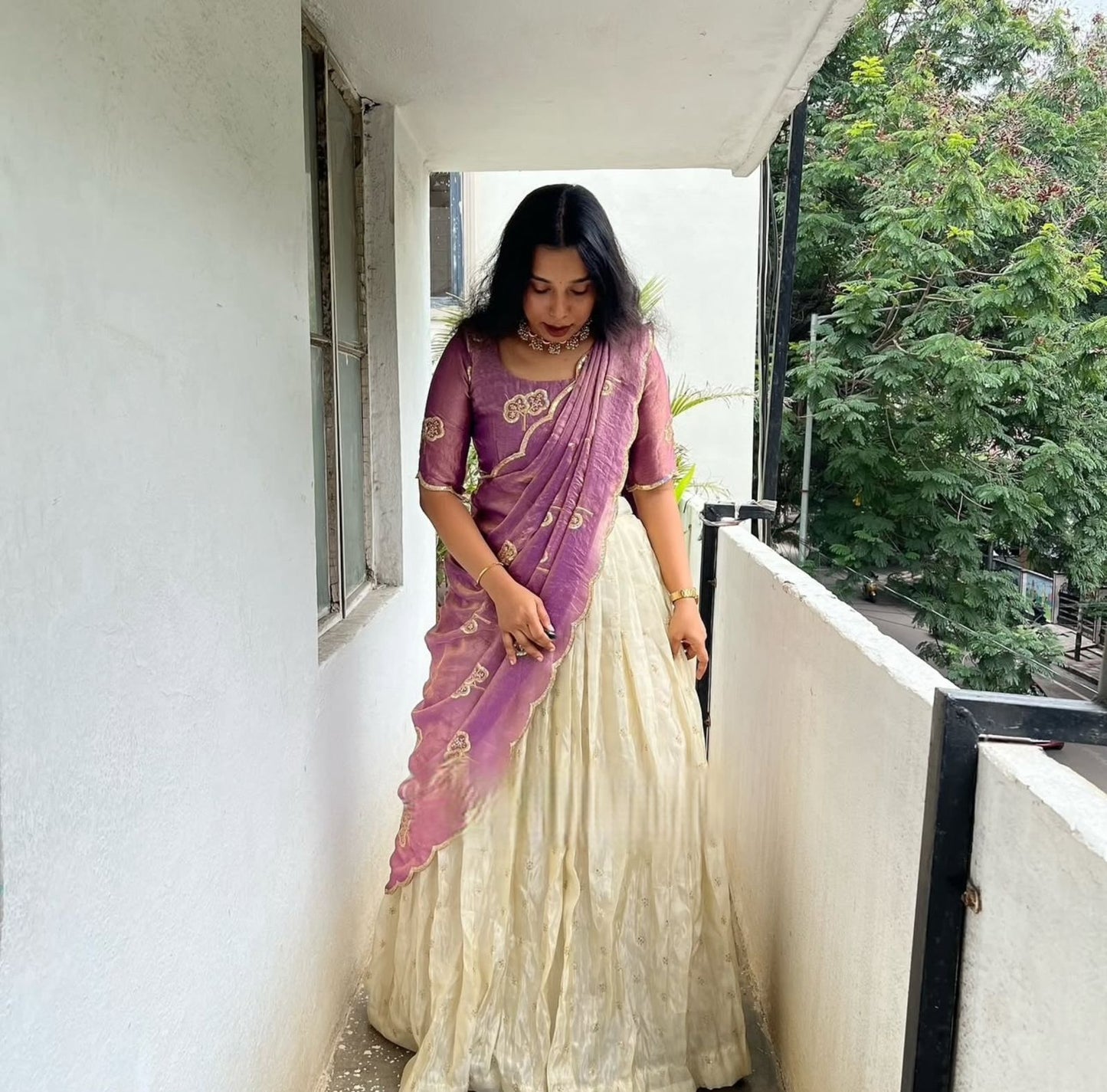 Pure Chinon Silk Embroidered Lehenga Choli Set with Heavy Sequins & Thread Work | Fully Stitched Festive & Wedding Wear with Designer Dupatta