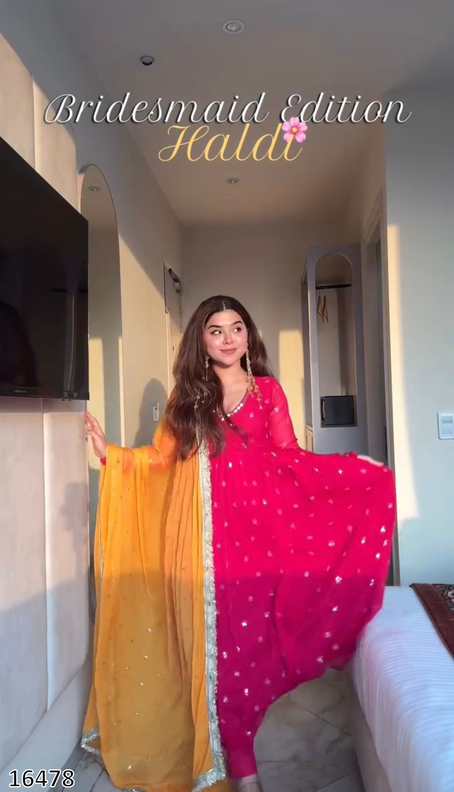 Designer Faux Georgette Embroidered Gown with Dupatta | Ready to Wear Women’s Party & Wedding Wear | 5 Meter Flair | Full Sleeves | Premium Quality