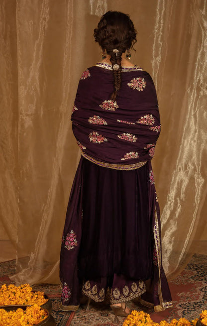 New Designer Velvet Kurti Palazzo Set with Dupatta | 5mm Sequins & Zari Embroidery | Ready-to-Wear Festive Ethnic Wear for Women