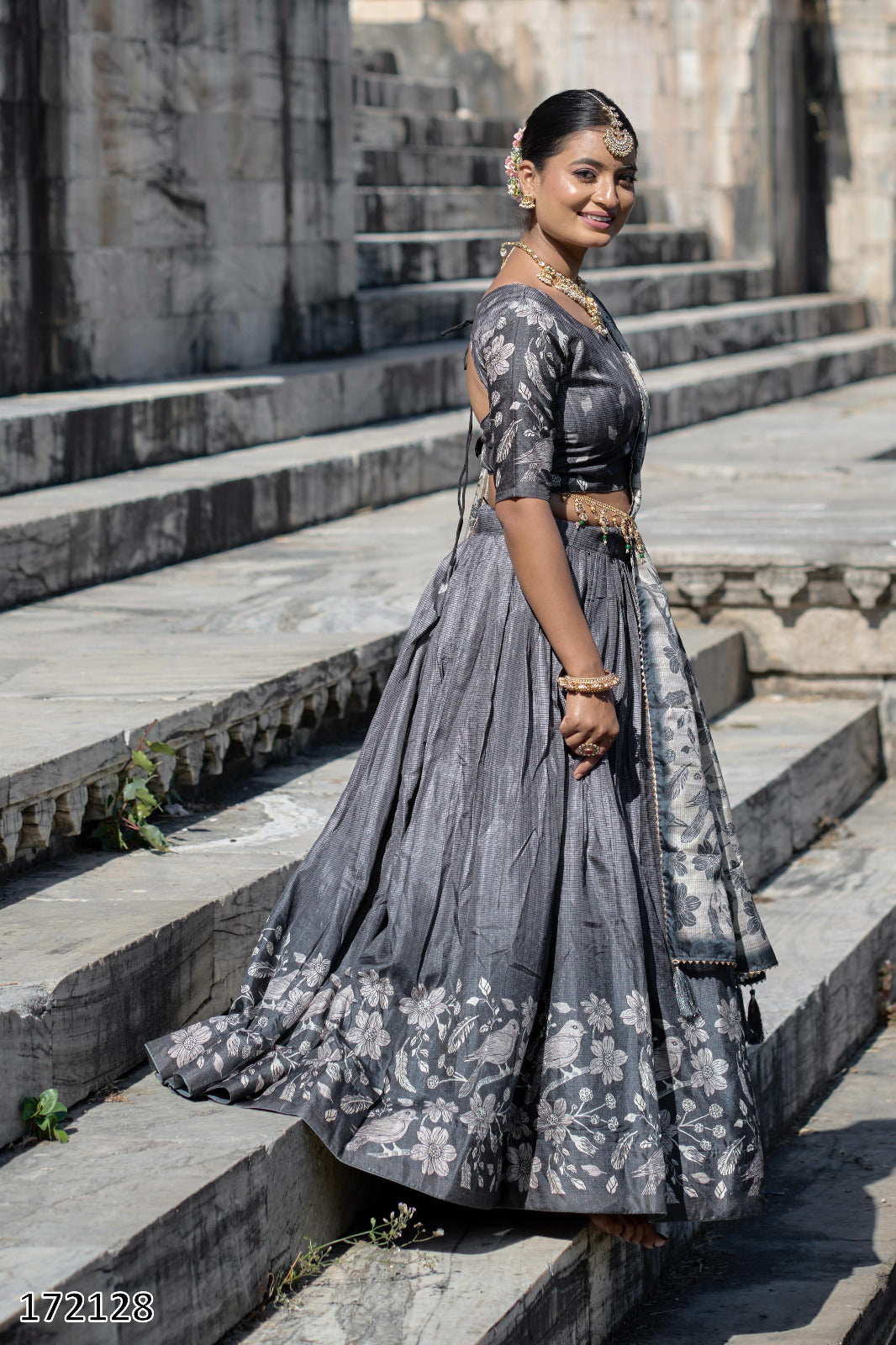 Designer Kalamkari Manipuri Silk Lehenga Set – Printed Lehenga, Blouse & Dupatta