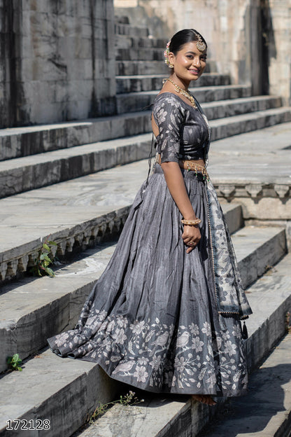 Designer Kalamkari Manipuri Silk Lehenga Set – Printed Lehenga, Blouse & Dupatta