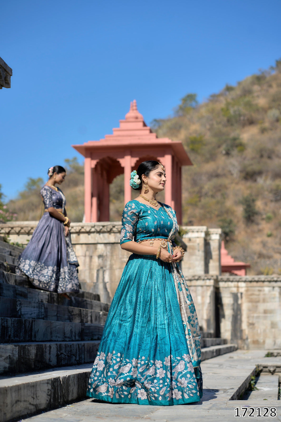 Designer Kalamkari Manipuri Silk Lehenga Set – Printed Lehenga, Blouse & Dupatta