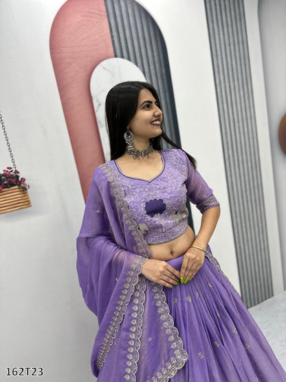 Premium Moss Simar Festival Lehenga Choli Set – Heavy Embroidery, Canvas Flair, Dupatta Included