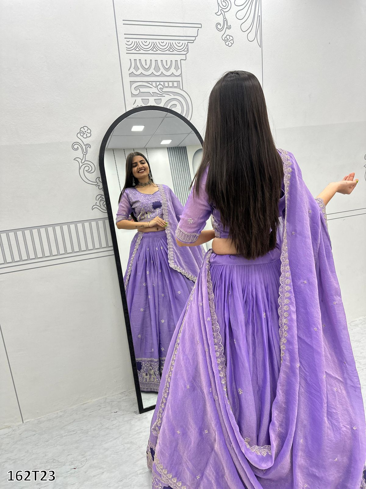 Premium Moss Simar Festival Lehenga Choli Set – Heavy Embroidery, Canvas Flair, Dupatta Included