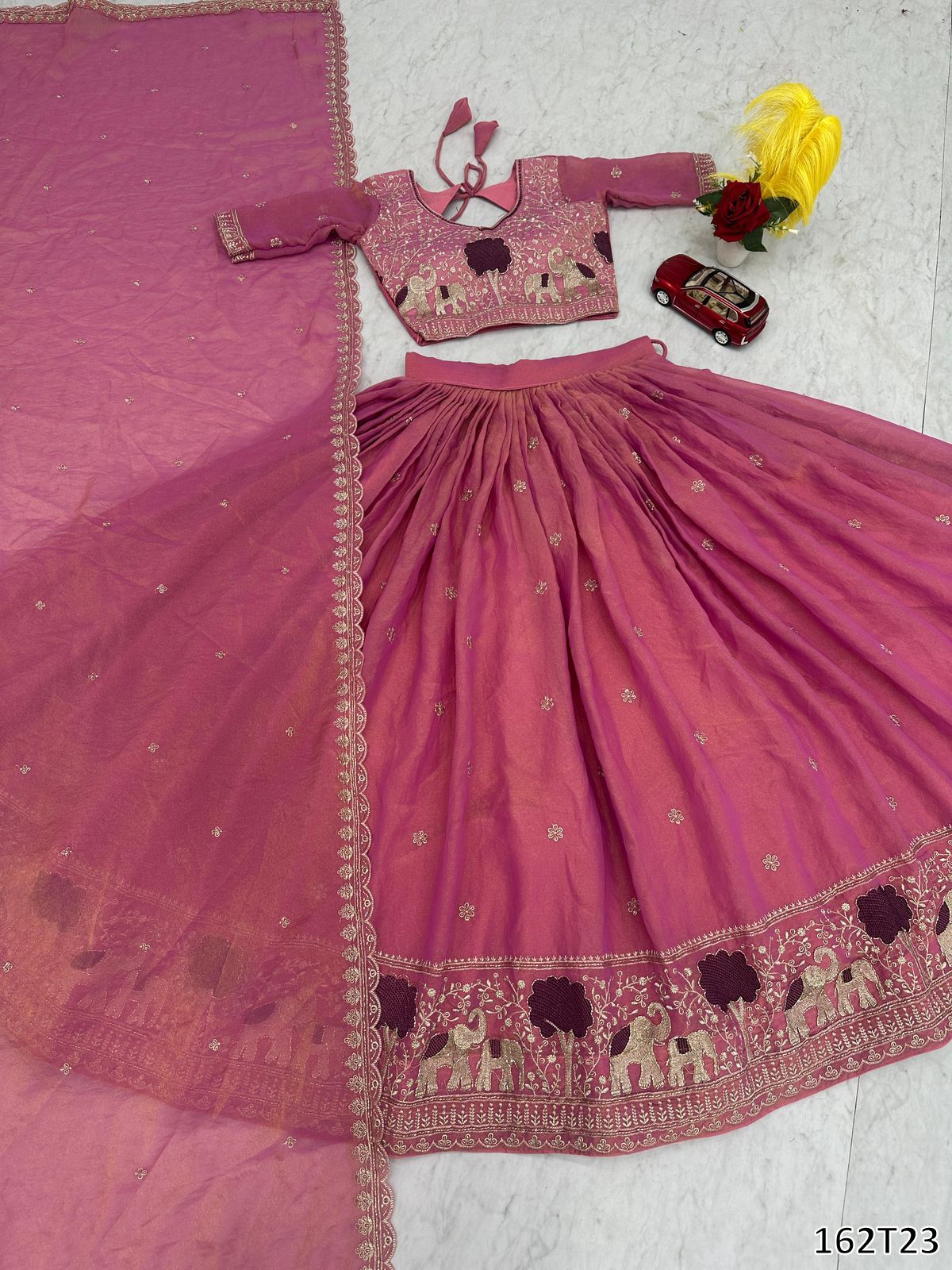 Premium Moss Simar Festival Lehenga Choli Set – Heavy Embroidery, Canvas Flair, Dupatta Included
