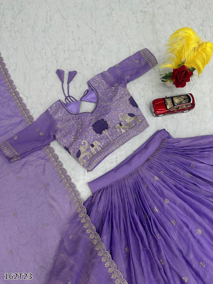 Premium Moss Simar Festival Lehenga Choli Set – Heavy Embroidery, Canvas Flair, Dupatta Included