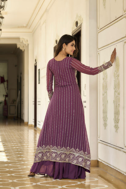 Festival Fox Georgette Lehenga with Attached Shrug & Fully Stitched Choli