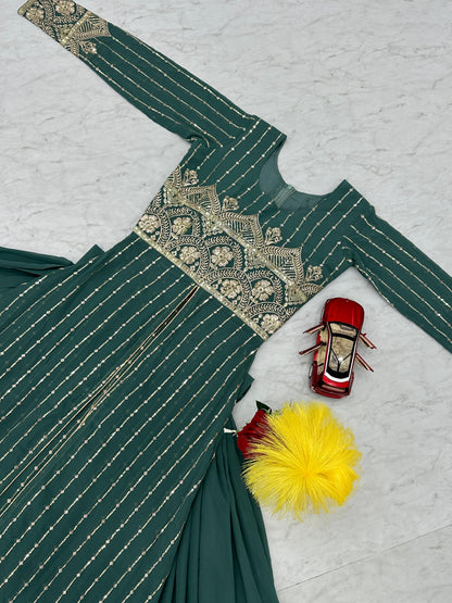 Festival Fox Georgette Lehenga with Attached Shrug & Fully Stitched Choli