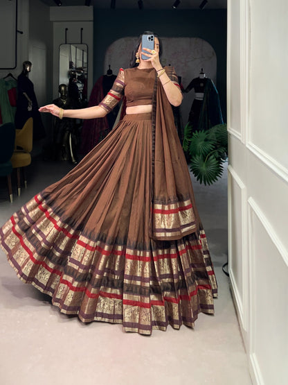 NIRUPA Pure Chanderi Zari-Weave Lehenga Choli Set – DN Catalogue