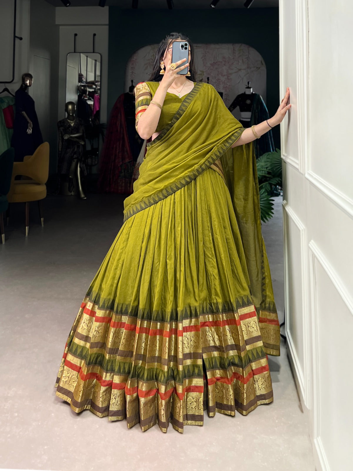 NIRUPA Pure Chanderi Zari-Weave Lehenga Choli Set – DN Catalogue