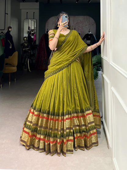 NIRUPA Pure Chanderi Zari-Weave Lehenga Choli Set – DN Catalogue