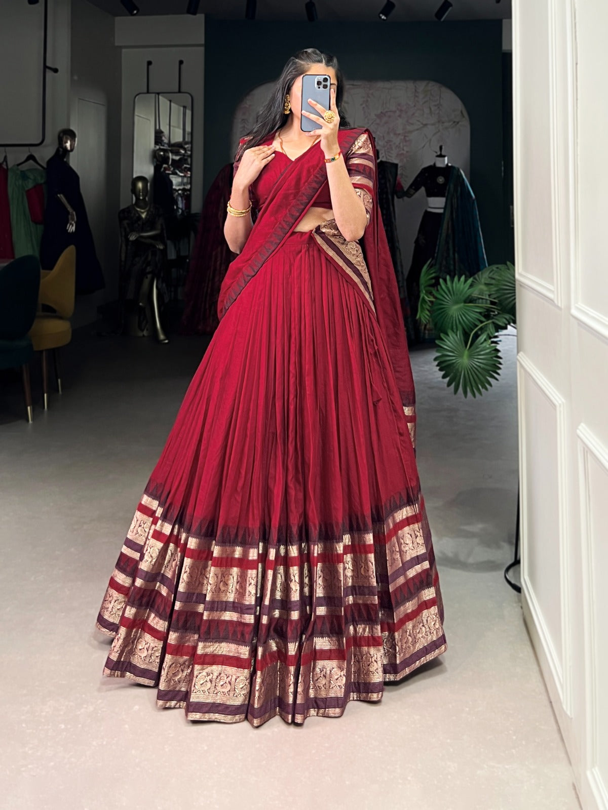 NIRUPA Pure Chanderi Zari-Weave Lehenga Choli Set – DN Catalogue