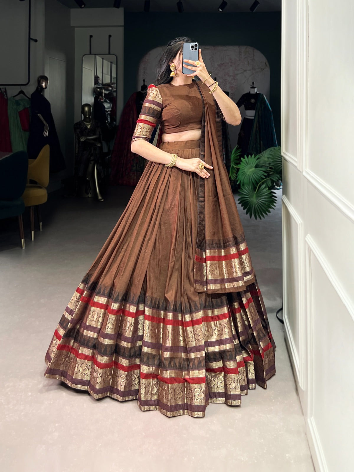 NIRUPA Pure Chanderi Zari-Weave Lehenga Choli Set – DN Catalogue